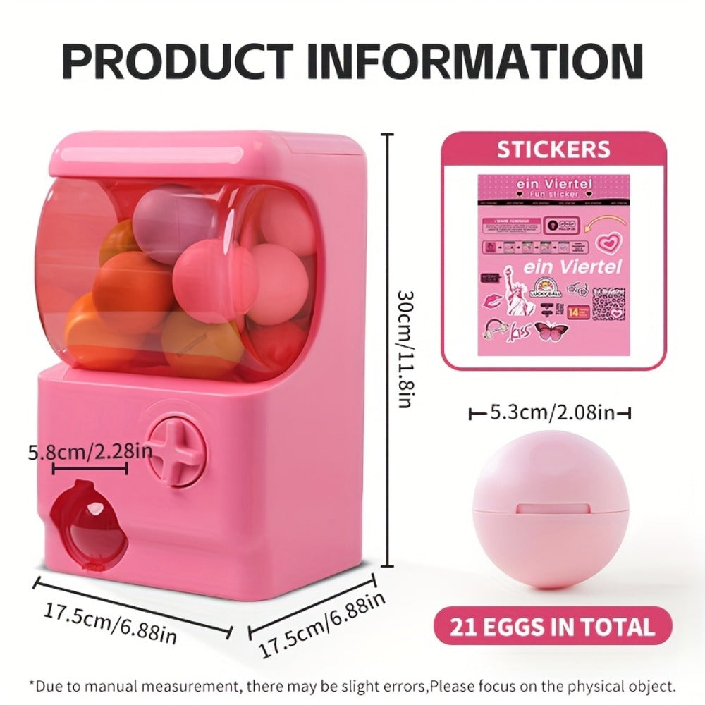 Gachapon Machine for Home, Mini Capsule Toy Vending Machine Novelty Gift for Kids Adults Couples Anniversary Birthday Party C
