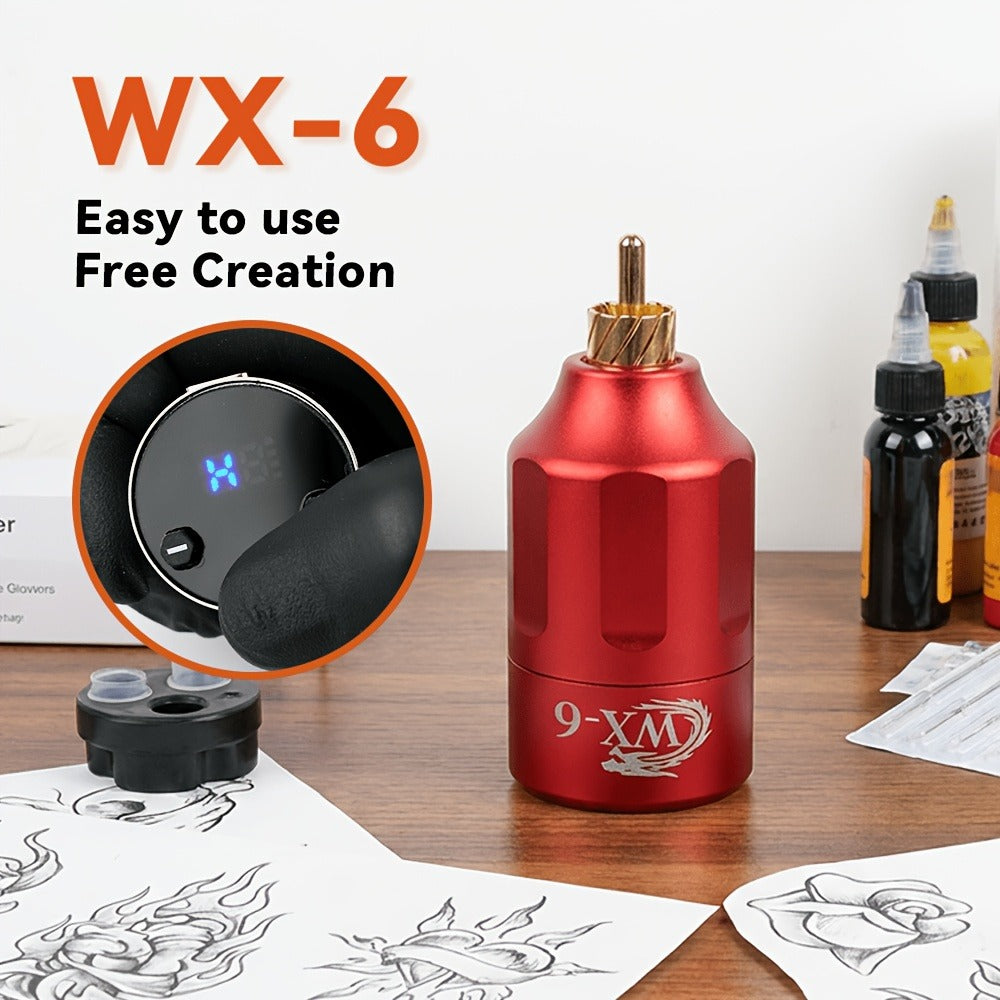 WX-6 Rechargeable Tattoo Power Supply with LED Display and Four RCA or DC Color Configurations — image 14