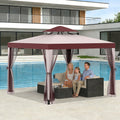 Gazebo with Mosquito Netting Steel Frame, Backyard Garden BBQ Party for Grilling, Camping and Outdoor Meals — image 1