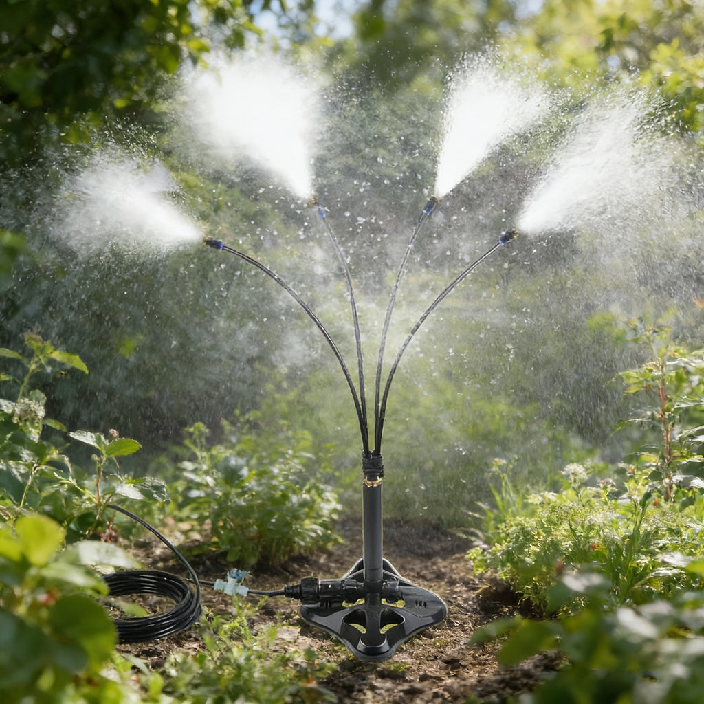 Outdoor Misting System – Standing Patio Mist Fan Cooling Sprinkler for Garden, Courtyard & Dust Suppression — image 2