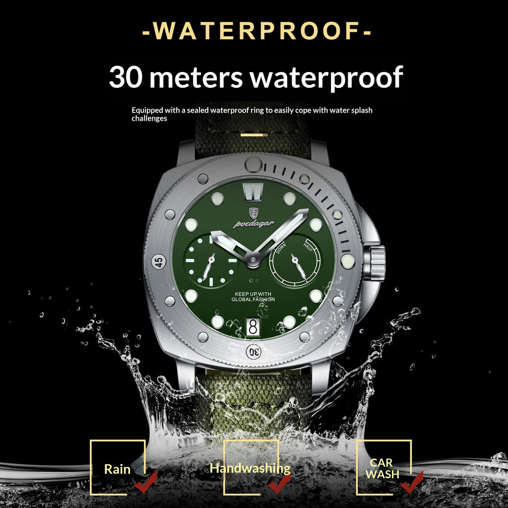 Stylish Multifunctional Waterproof Casual Trendy Luminous Mens Quartz Watch