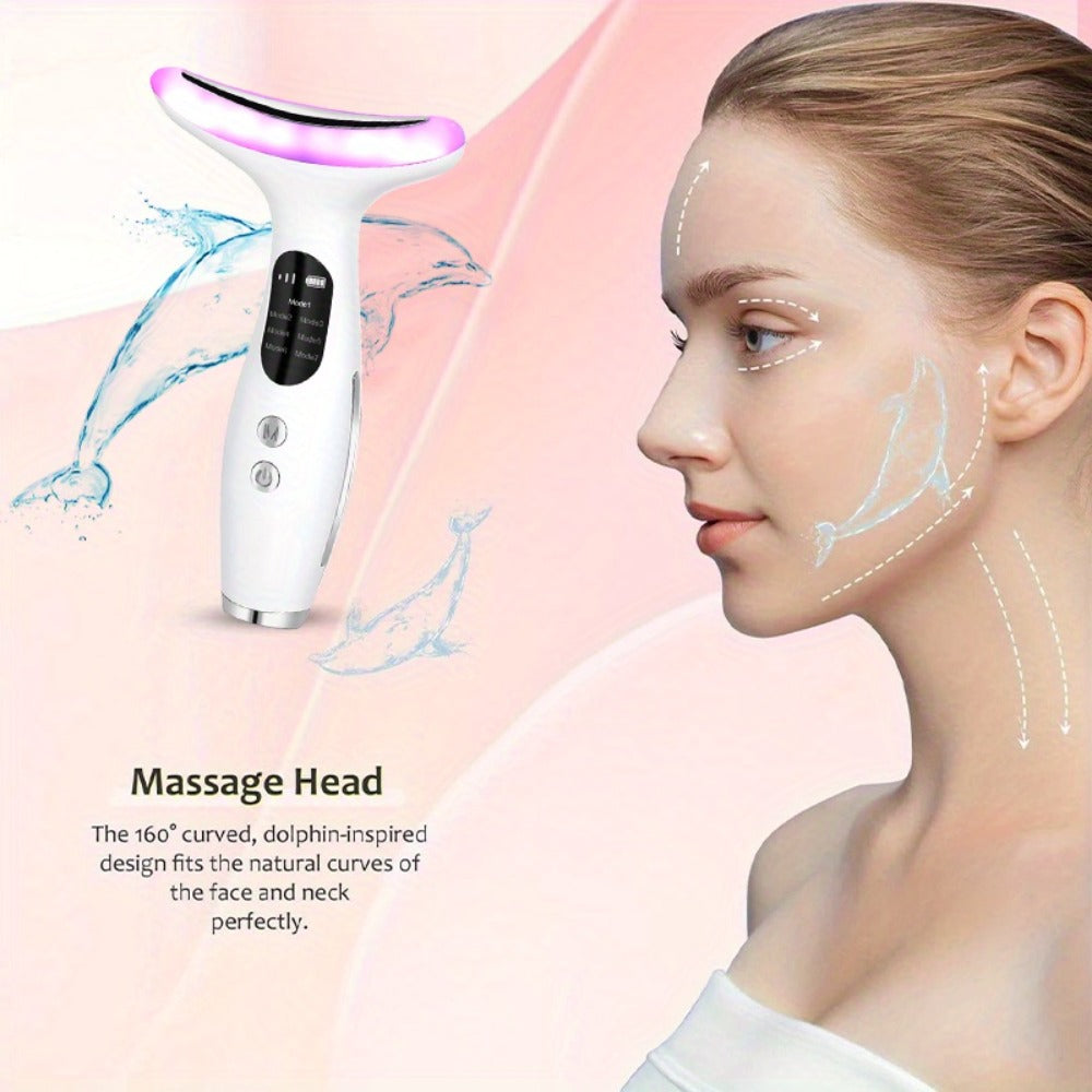 Face & Neck Massager Vibrating Rechargeable USB Device Adjustable Strength Eye Massage Beauty Tool for Women for Home or Salo