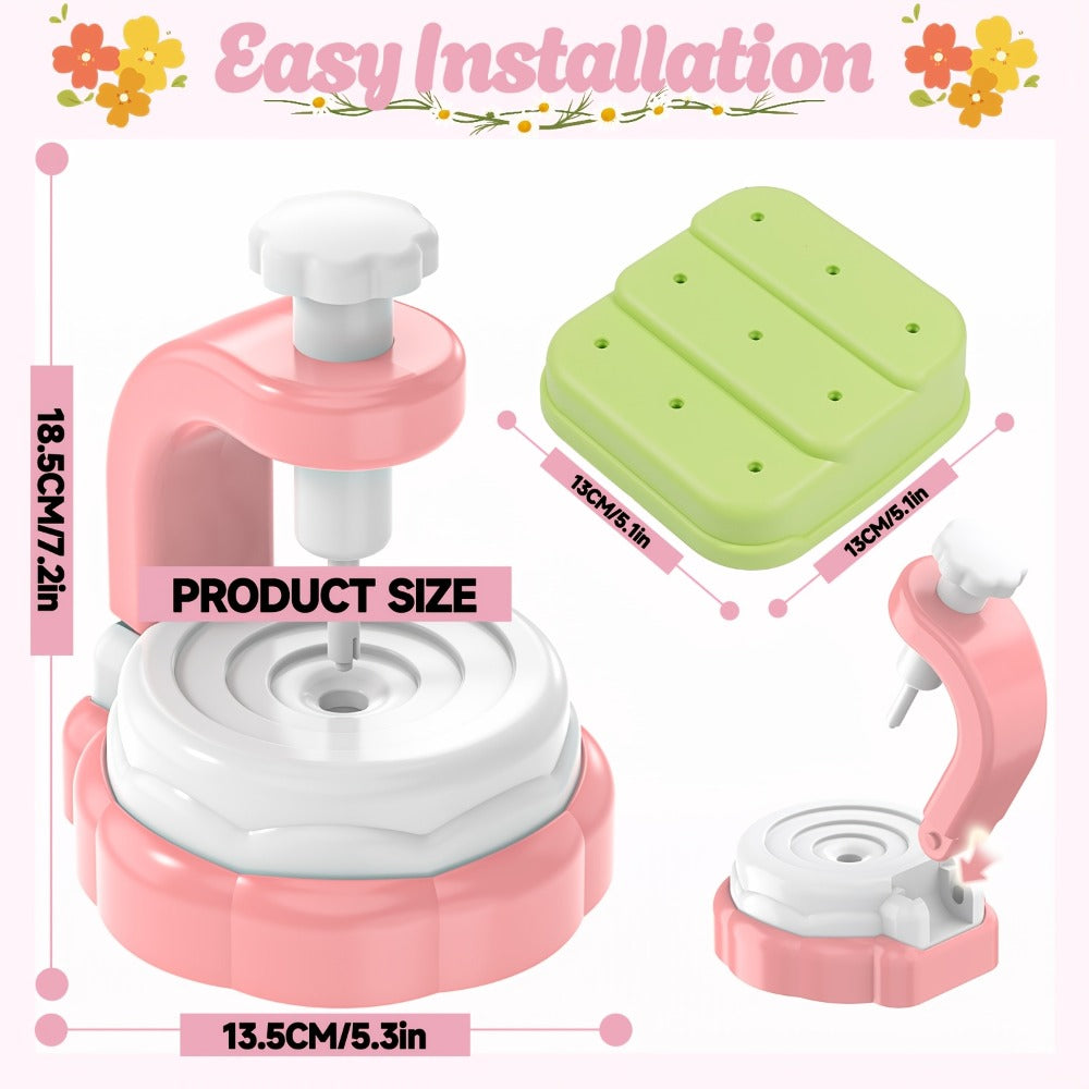 Flower Bouquet Maker Craft Kit with Hand-Operated Tool, Fabric Petals, Stems, Centers and Display Bases — image 2