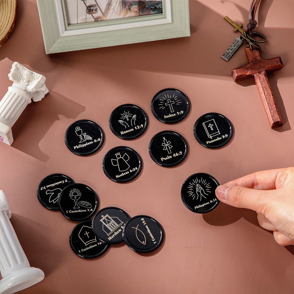 Party Favors Bible-Verse Coins, 120-Piece Black Token Set for Church and Faith-Themed Events — image 6