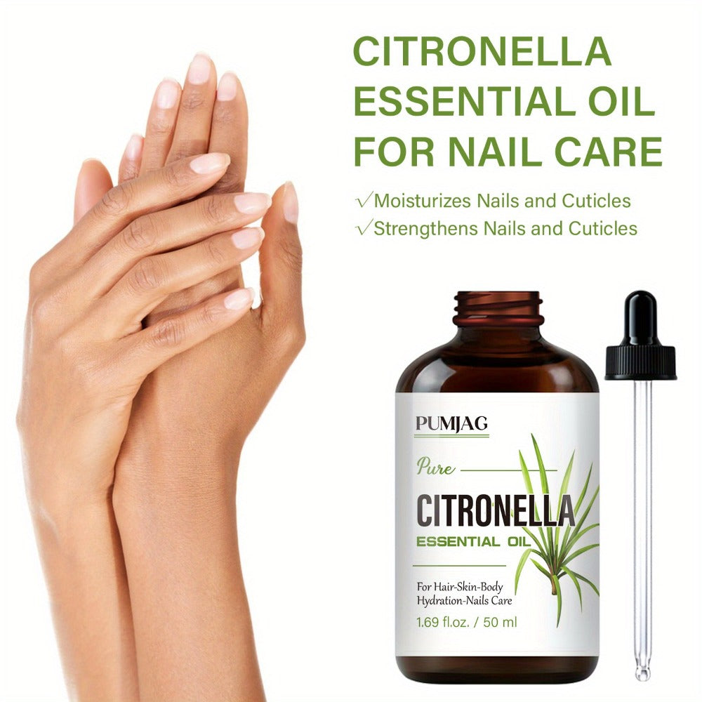 Essential Oil Citronella Non-Alcoholic Formula in 50ml Precision Dropper Bottle for Face, Hair, Nails and Body — image 7