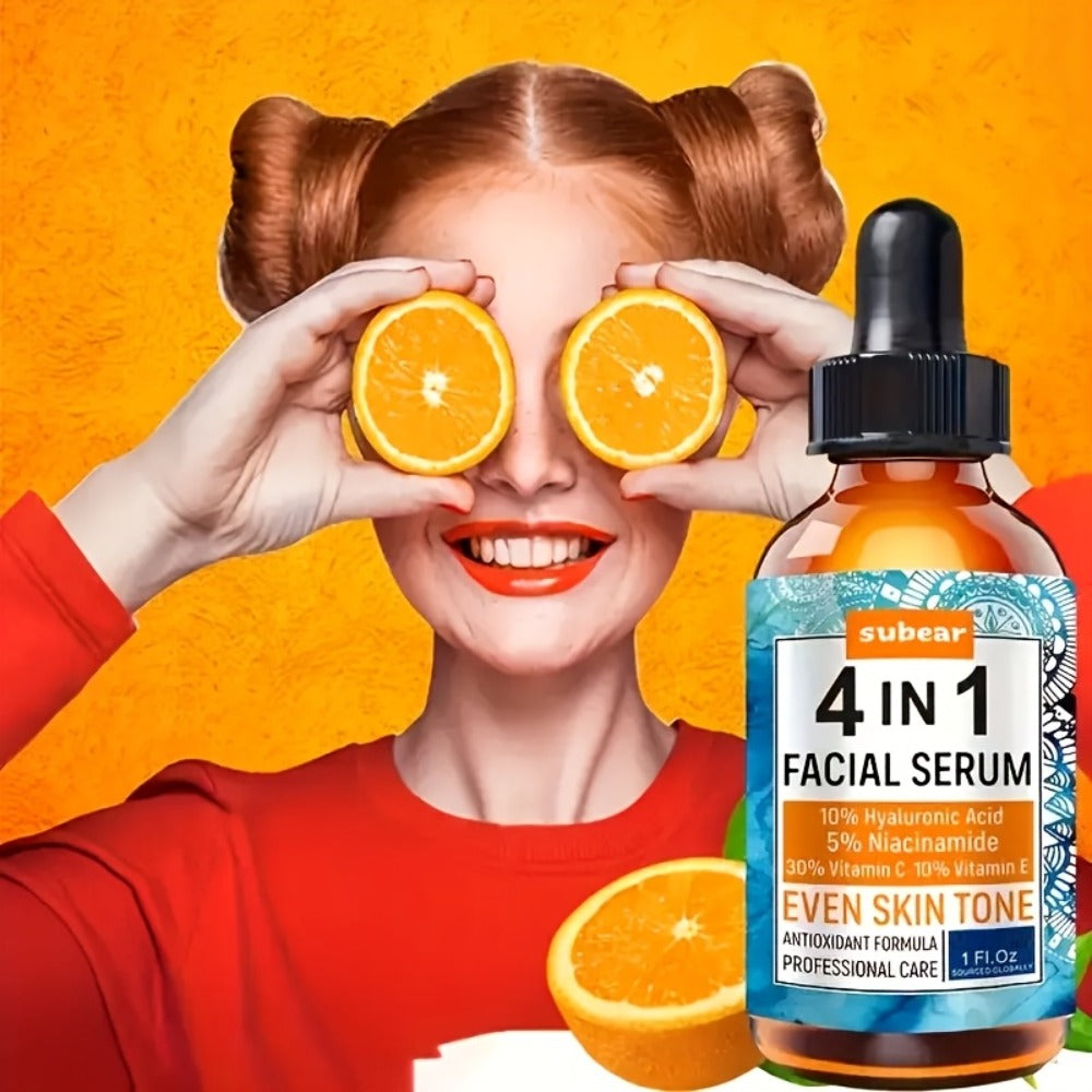 Face Serum 4-Piece Set with 30ml Hyaluronic Acid, Niacinamide, Vitamin C and Vitamin E Dropper Bottles — image 5