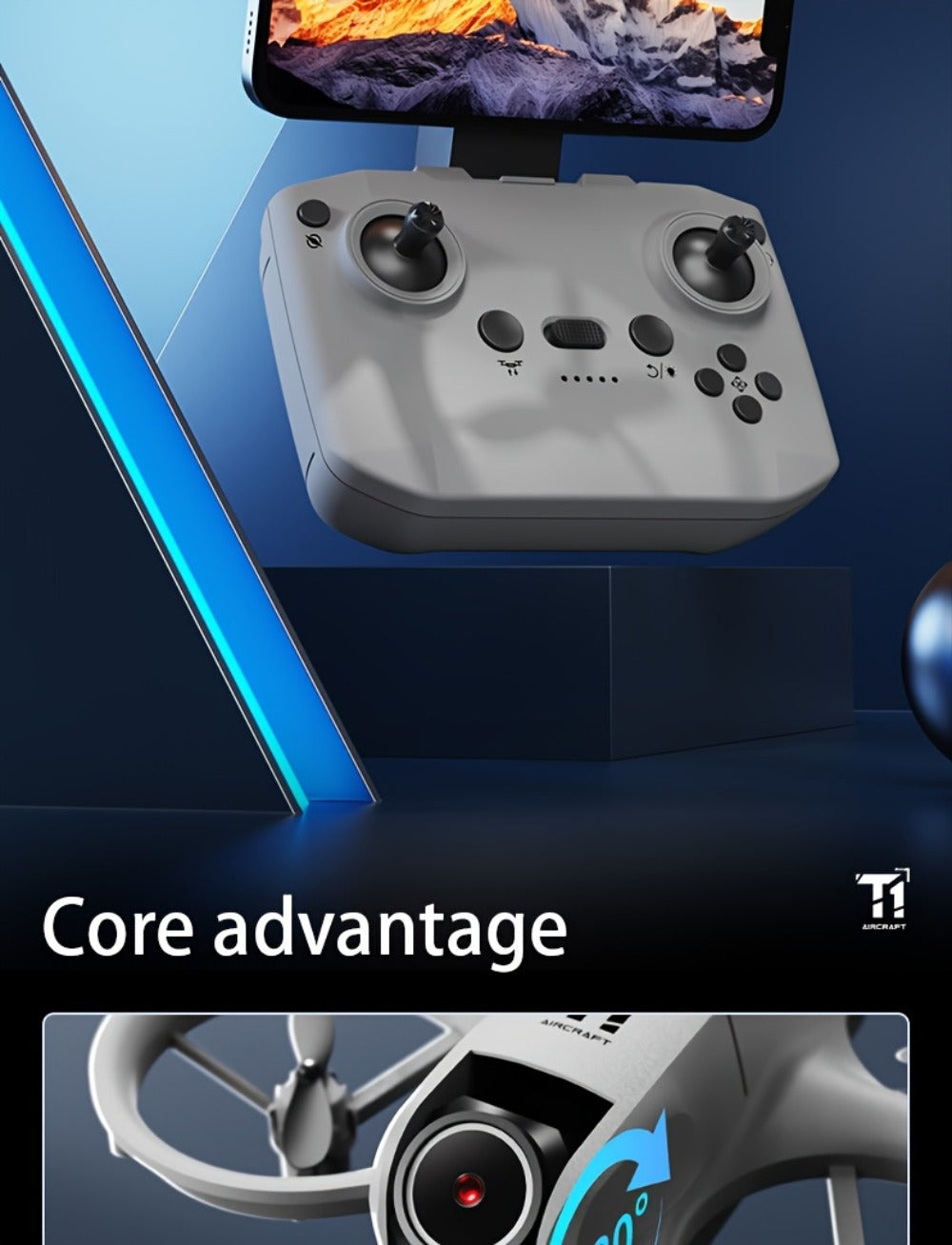 180° Rotating Dual Camera Drone Optical Flow Positioning Gyroscope Stabilization 360° Roll One-Button Takeoff Landing Calibra