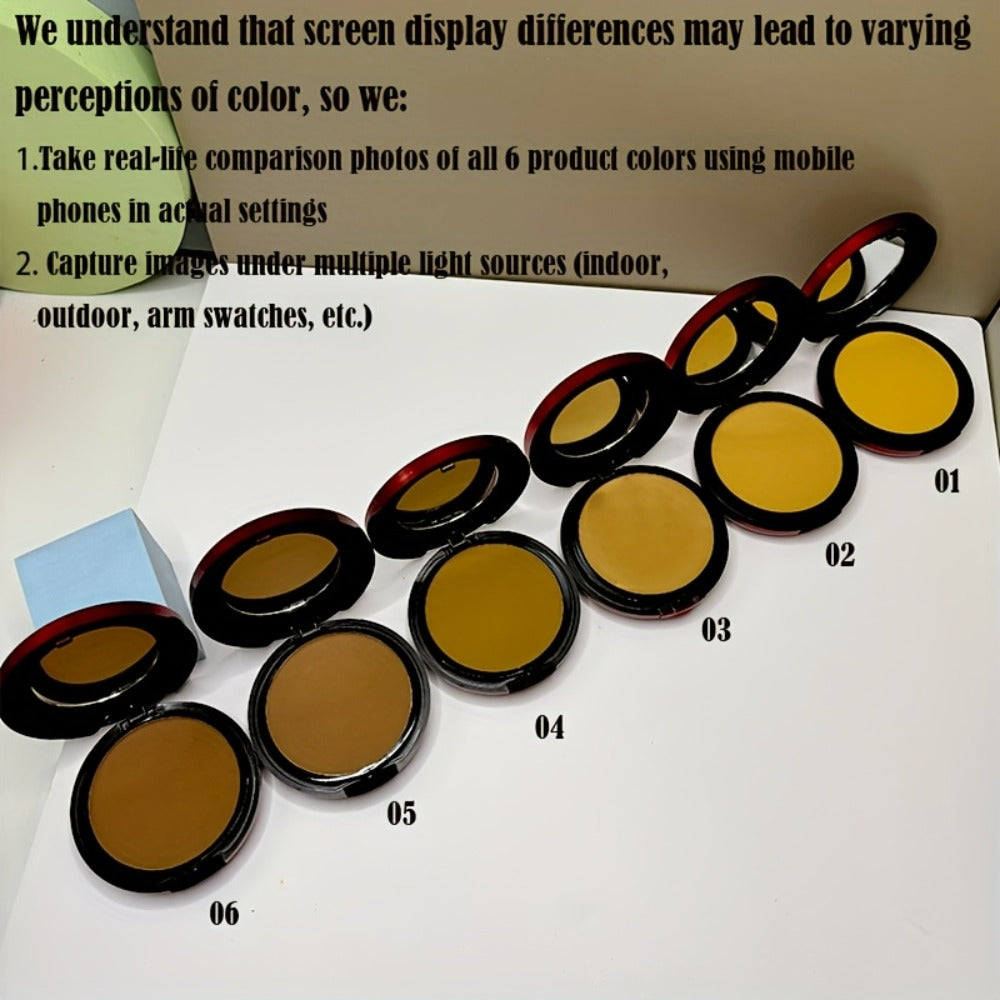 Pressed Powder Foundation Contour Matte Ful1l Coverage Oil Control Waterproof, 6 Shades Light to Dark — image 27