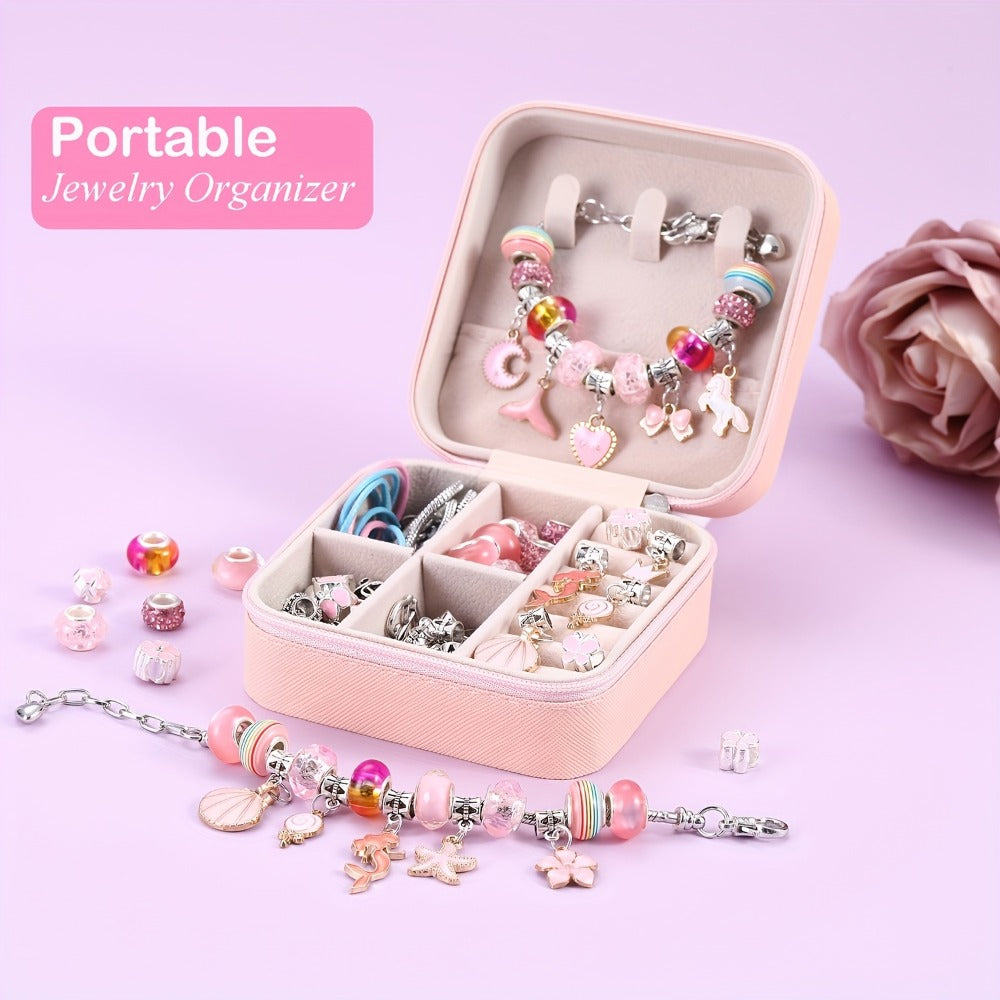 Bracelet Making Craft Kit with Portable Jewelry Box, Beads and Charms in Seven Color or Theme Options — image 11