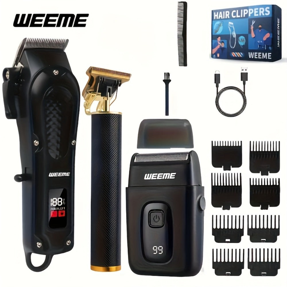 Hair Clipper WEEME One-, Two- or Three-Piece Grooming Sets with LCD Displays, USB Charging and Four Options — image 12