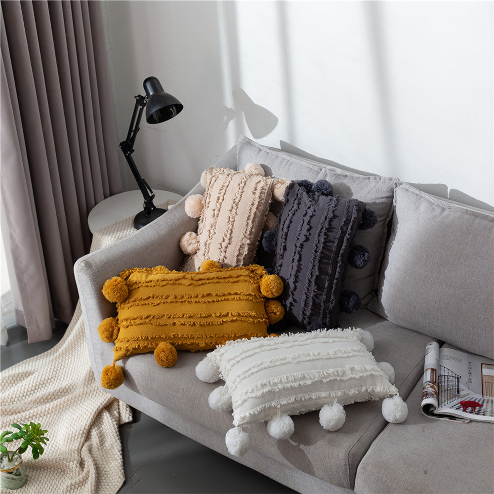 Rectangular Pillow Hotel Homestay Color Sofa Cushion Lumbar Cushion Cover