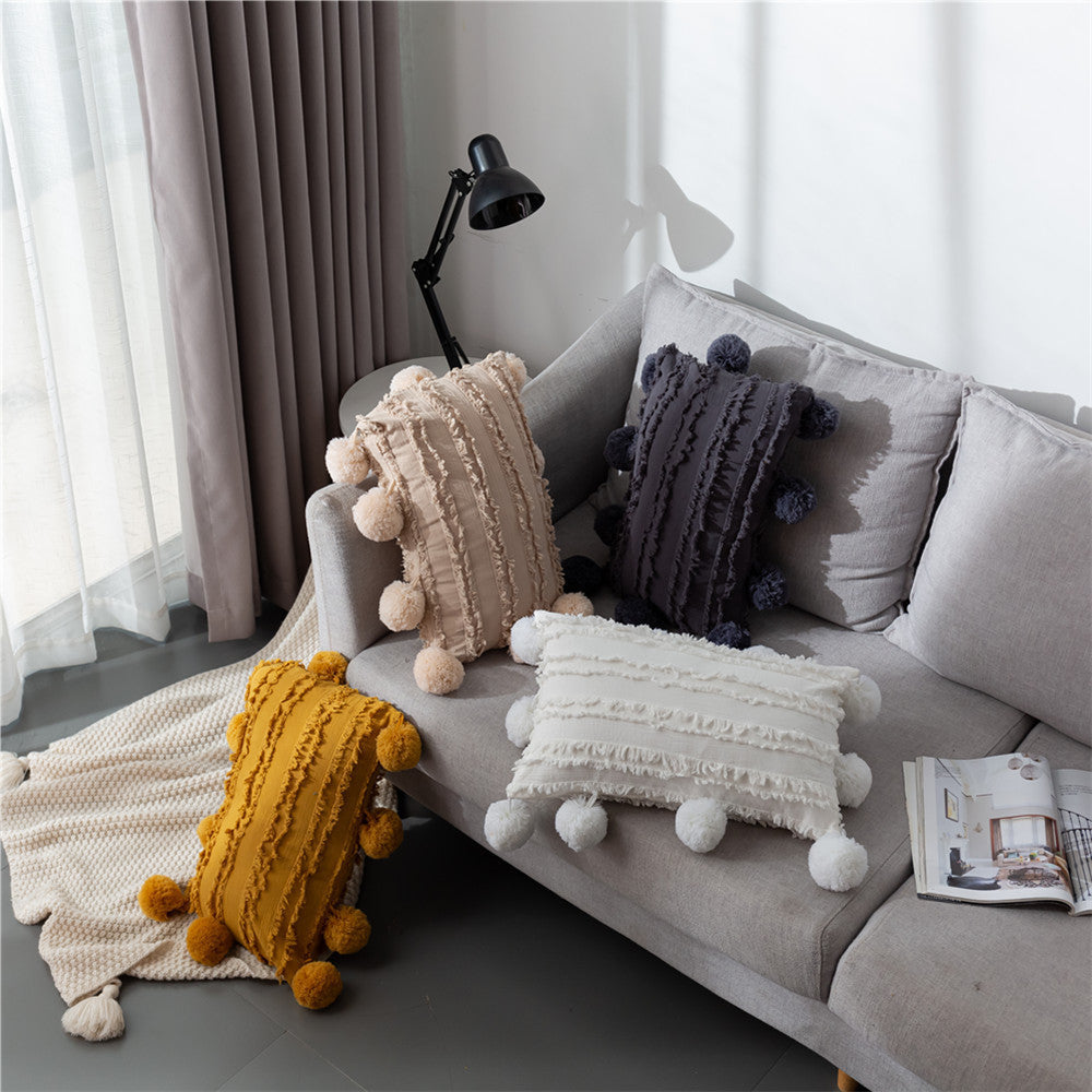 Rectangular Pillow Hotel Homestay Color Sofa Cushion Lumbar Cushion Cover