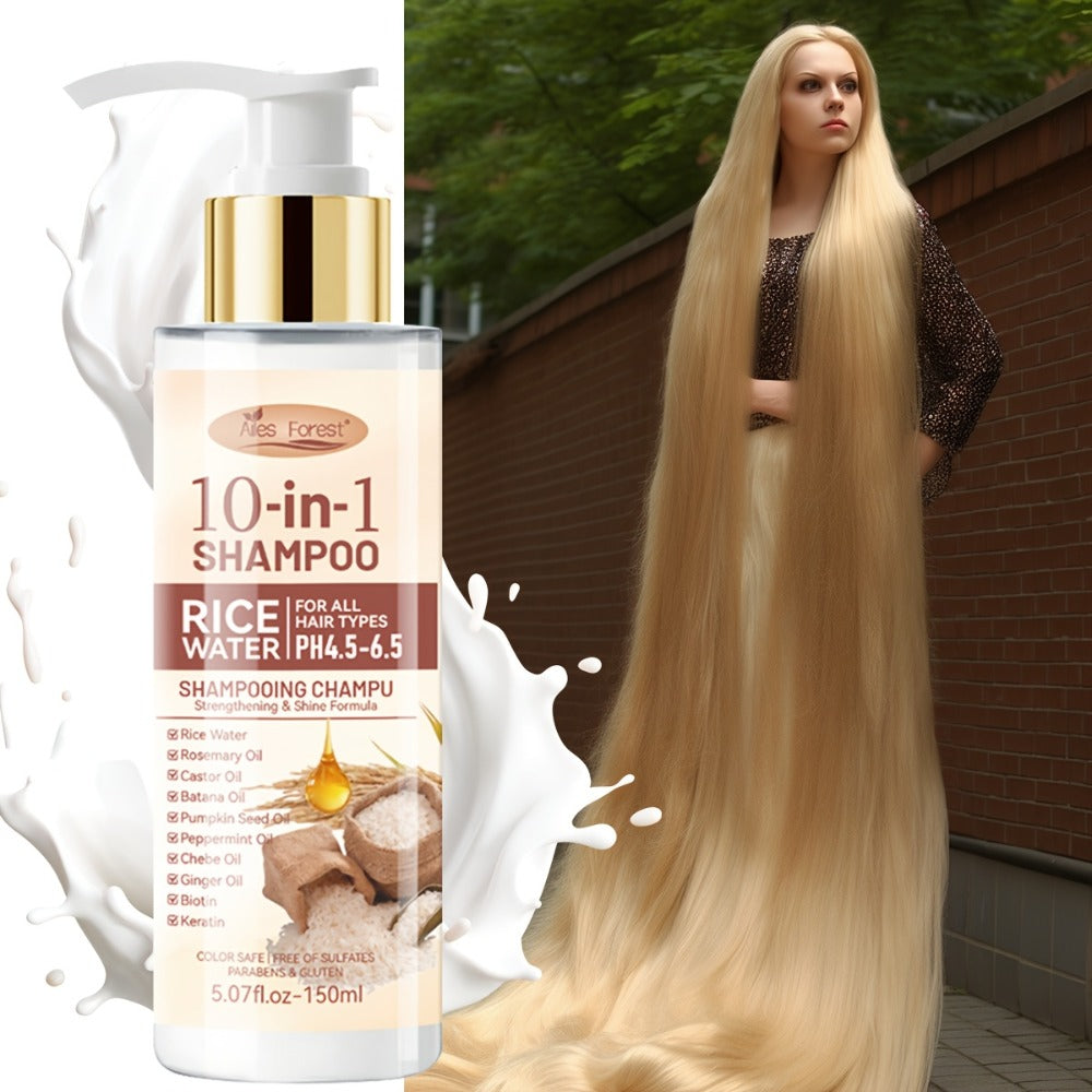 Rice Water 10-in-1-Labeled Shampoo and Conditioner Duo in 150mL Pump Bottles with White-and-Gold Packaging — image 10