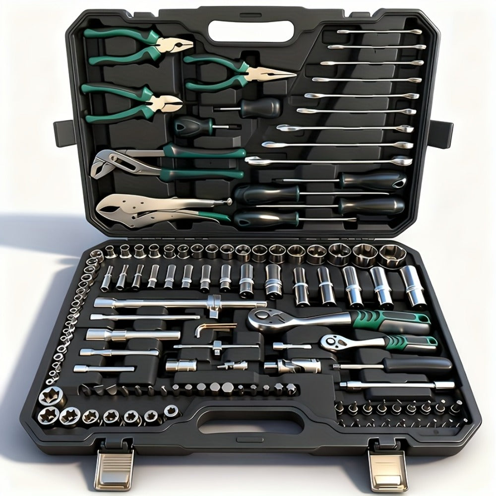 Emergency Vehicle Repair Tool Kit 45 to 171-Piece – Multi-Function Combination Wrench Set for Car, Bicycle & Motorcycle Outdo