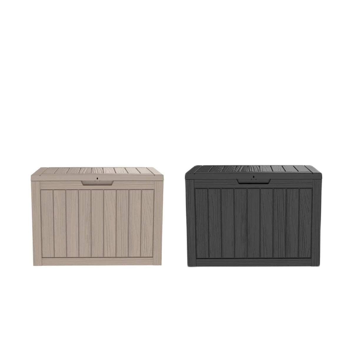 Deck Box Wood Grain Resin Lockable Weatherproof | Patio Pool Garden — image 12