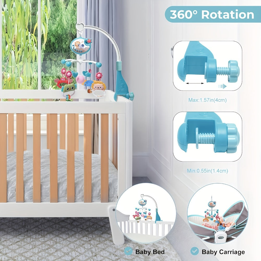 Baby Musical Crib Mobile with Music & Lights Projection, Take-Along Rattle & Music Box, Owl, Star & Penguin Styles — image 5