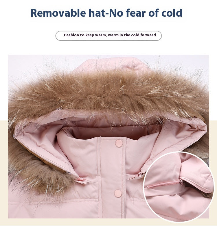 Loose Hooded Gloves Thickened Thermal Quilted Jacket Coat For Women