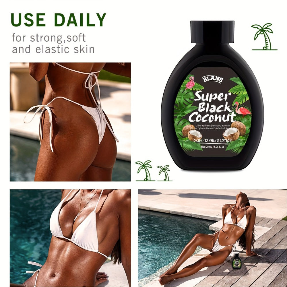 Sunless Tanning Cream with Coconut Natural Glow Bronzing Lotion Alcohol-Free BPA-Free for All Skin Types Medium Skin Tone Dai