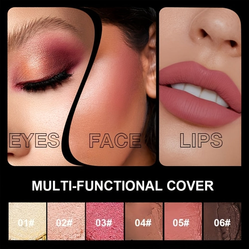 Blush Stick Makeup Set 6 Piece, 3-in-1 Waterproof Blush Eyeshadow Touch-Up Sticks, All-Day Glossy Shimmer — image 4