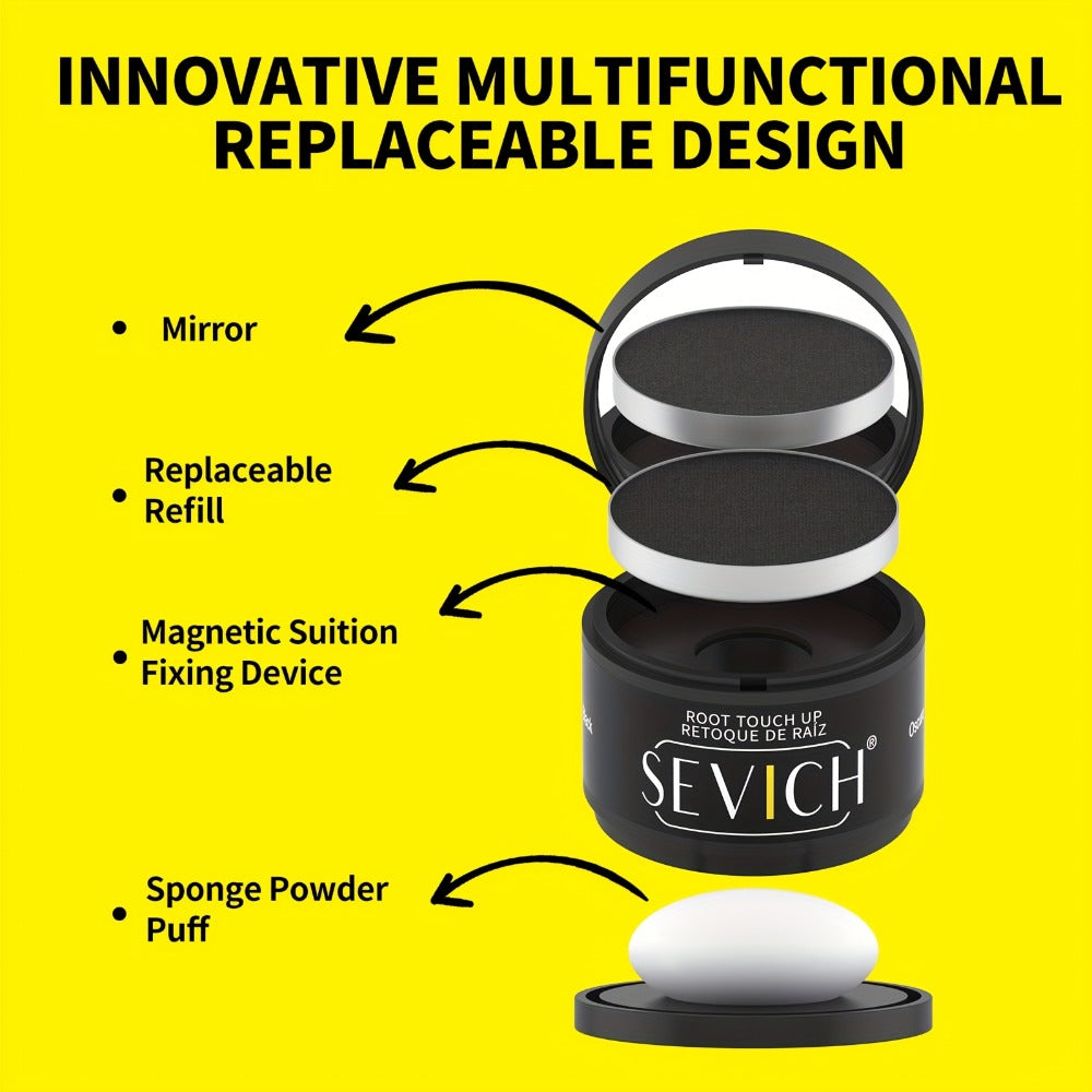 Hairline Powder Root Touch-Up Kit with Refill & Brush – Waterproof Instant Grey Hair Concealer Fills Sparse Hairline Bald Spo