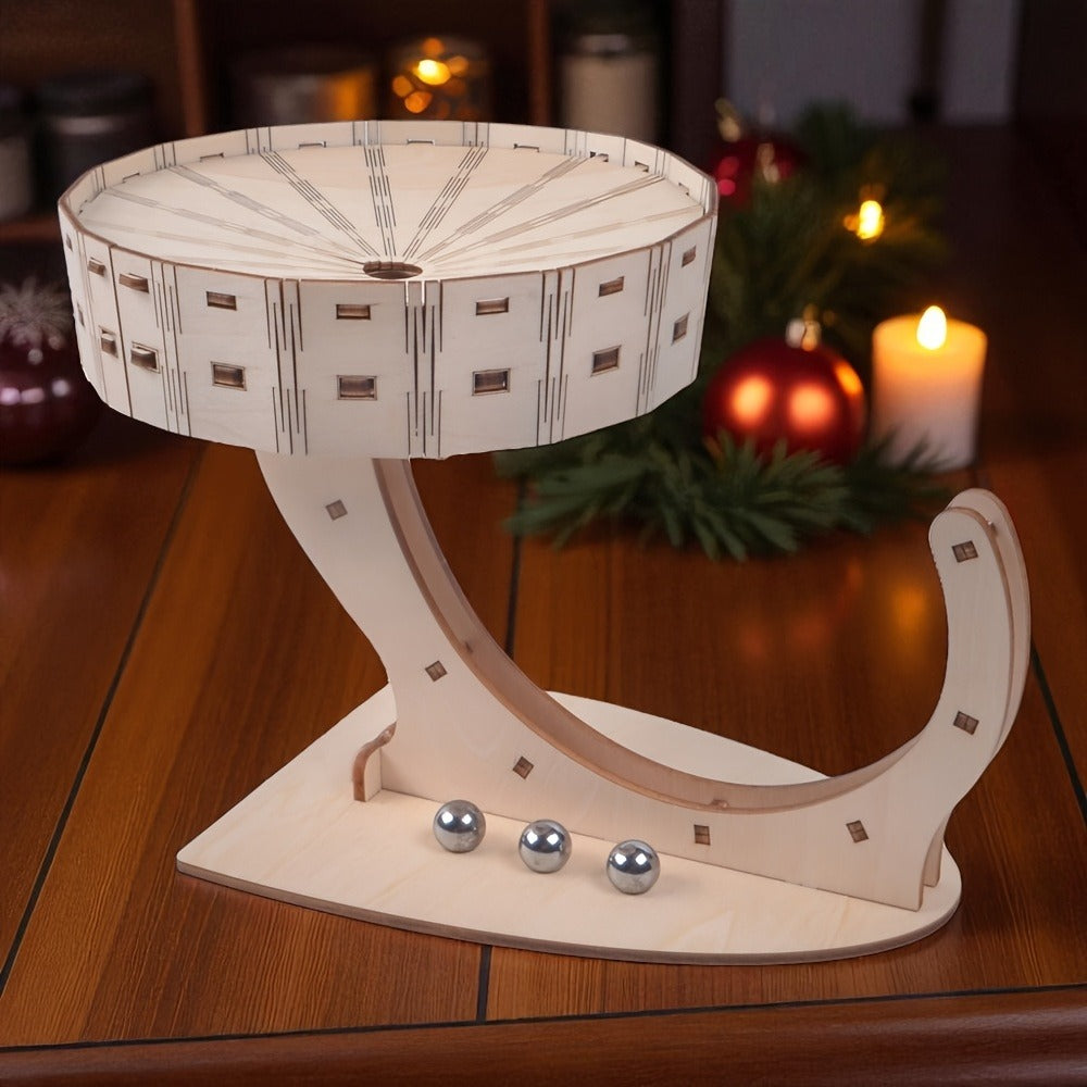 Perpetual Motion Machine Puzzle Kit 3D Wooden, Metal Ball Kinetic Sculpture, Mechanical Brain Teaser STEM Model — image 5