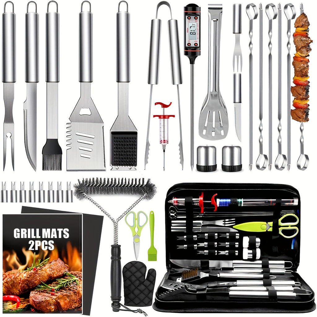 Griddle Tool Set 34 Piece 304 Stainless Steel Flat Top Grill Accessories with Spatula, Tongs & Scraper – Teppanyaki BBQ Tools