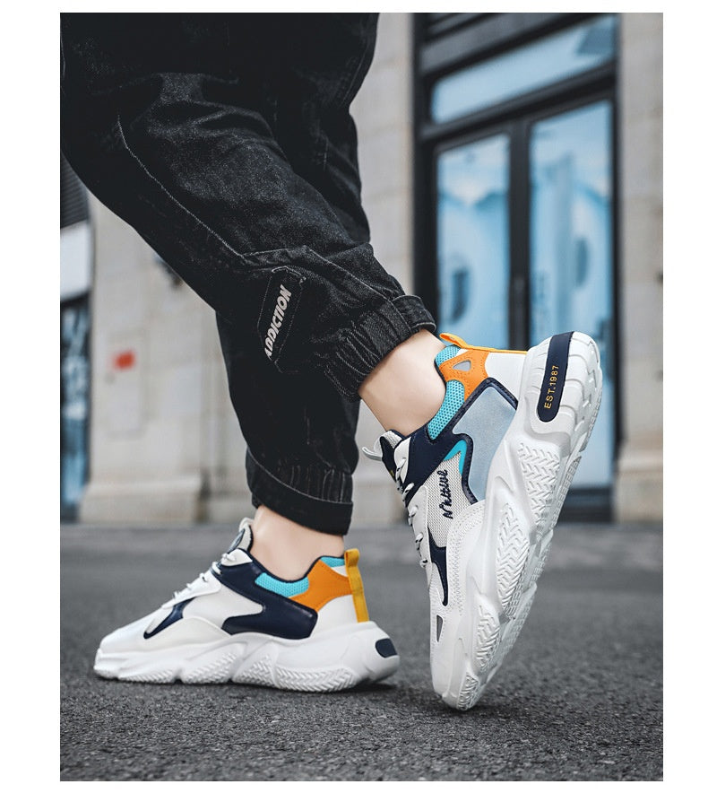 Men's Versatile Casual Sneakers Comfortable Height Increasing Insole Soft Sole Lightweight Dad Shoes