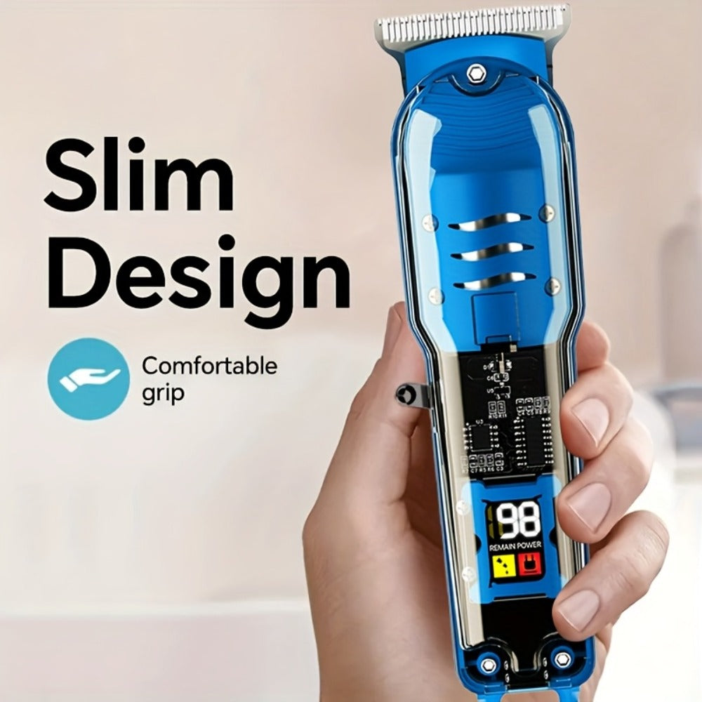 Hair Clipper Transparent-Shell Cordless Trimmer with LED Battery Display, USB Charging and Five Colors — image 2