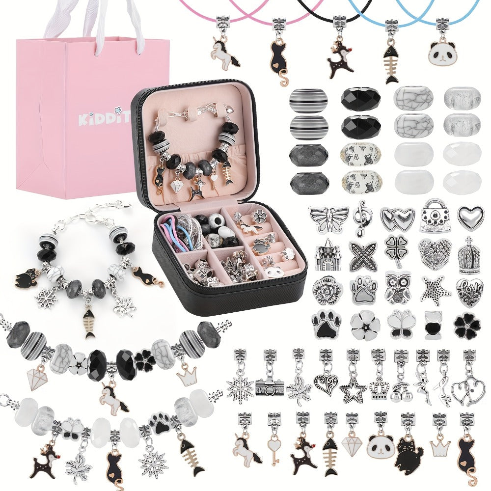 Bracelet Making Craft Kit with Portable Jewelry Box, Beads and Charms in Seven Color or Theme Options — image 8