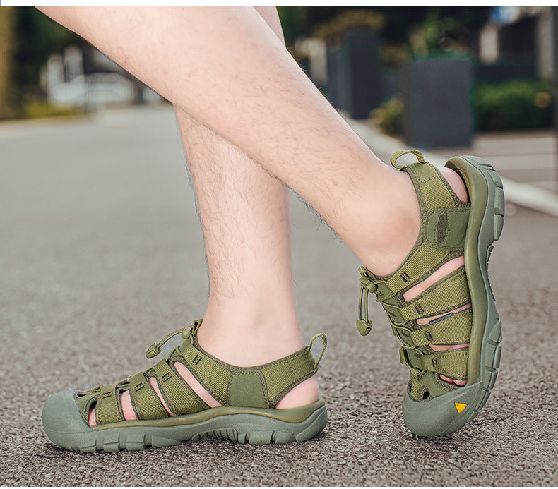 Men's Thick Bottom Toe Cap Beach Upstream Plus Size Outdoor Casual Shoes