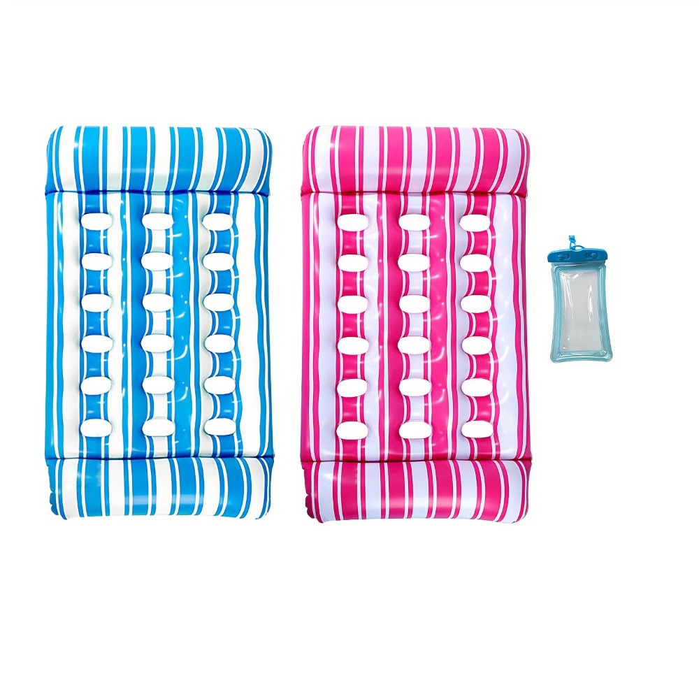 Pool Float Striped Tanning Mat with Built-In Headrest, 51.18 x 27.56 Inches and Three Color Selections — image 9