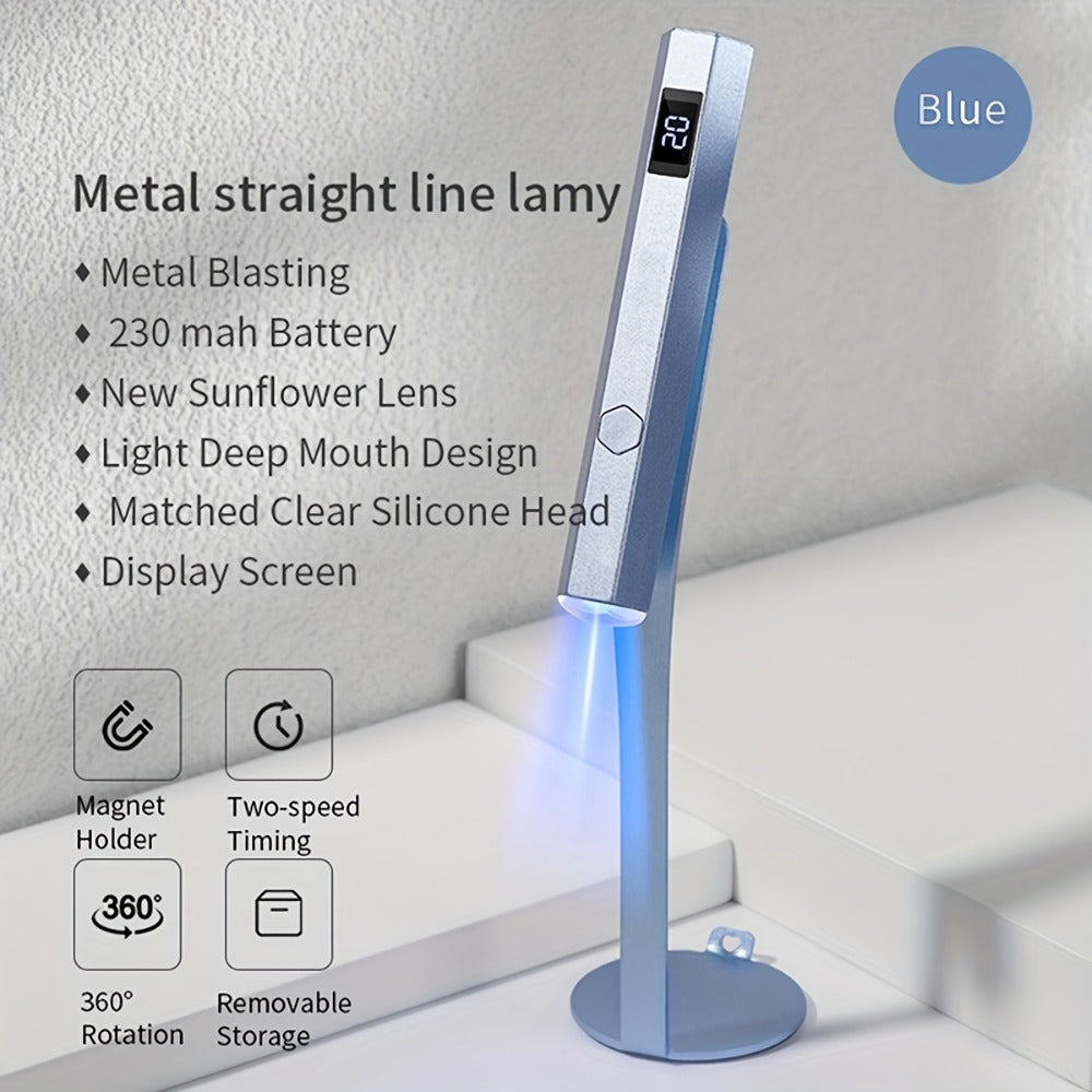 Handheld UV LED Nail Lamp with Magnetic Stand, 20/60s Timer Display, Type-C Port and Five Colors — image 8