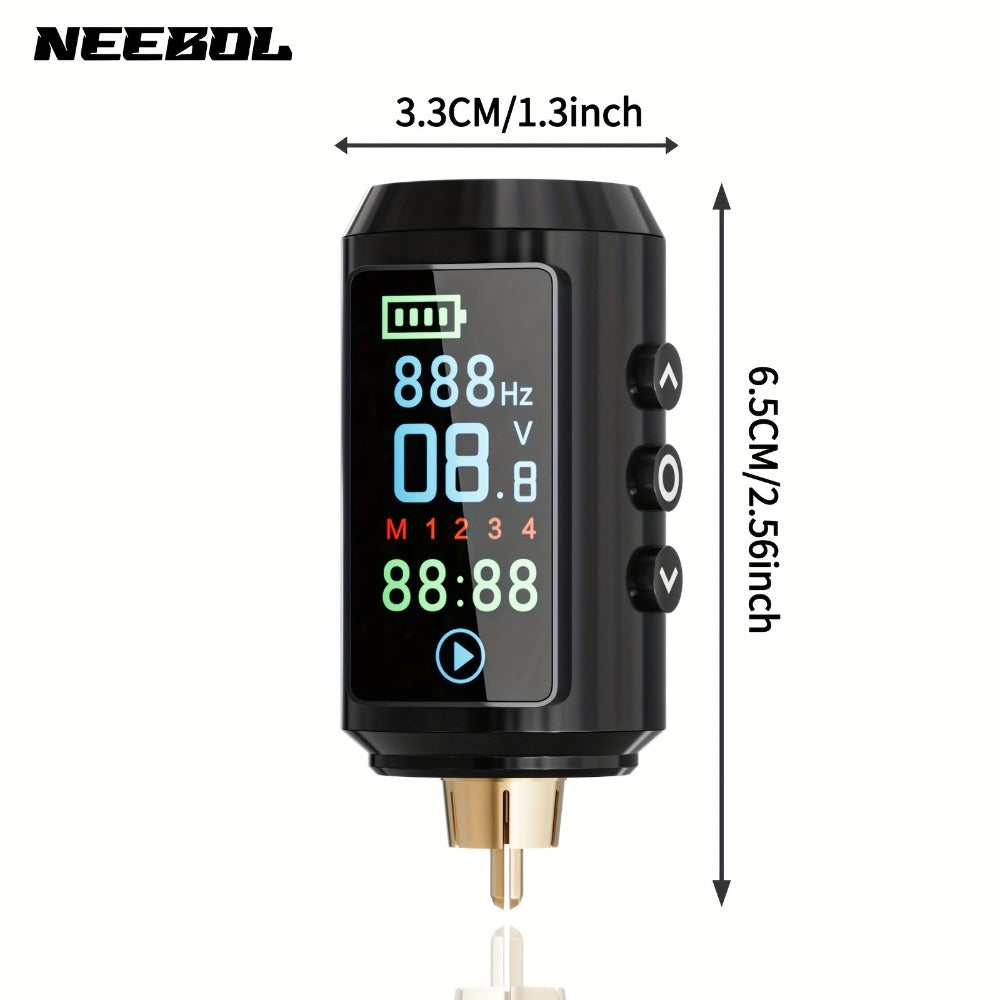 P7 1600mAh Cordless Tattoo Power Supply with Color Screen, Four Memory Modes and RCA Connector — image 5