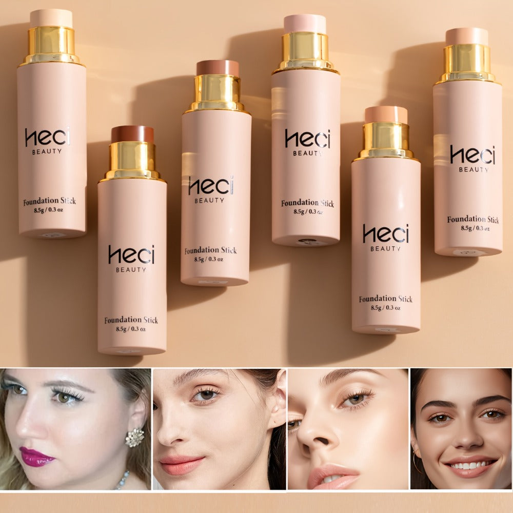 CC Cream Foundation Stick 2-Pack – Full Coverage Concealer, Waterproof Long-Lasting Natural Matte Finish, Lightweight Moistur