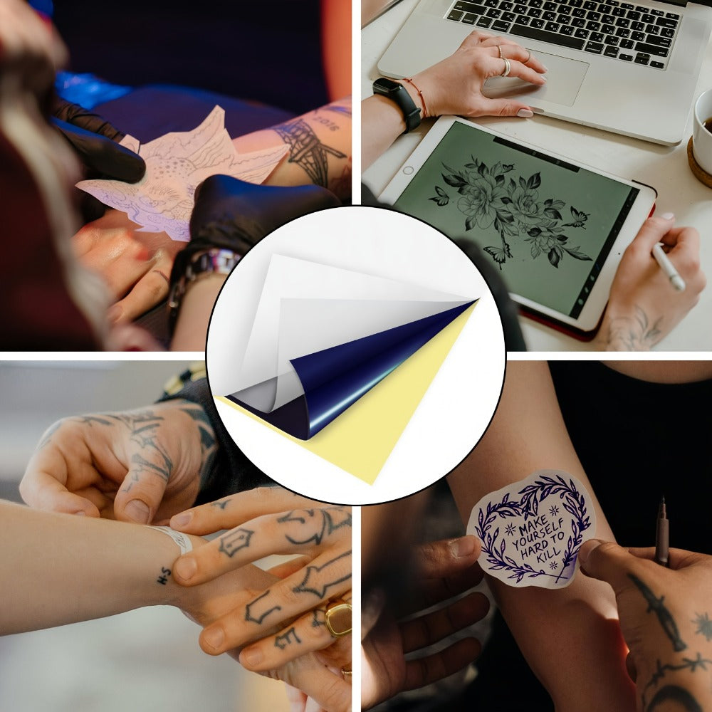 Thermal Tattoo Transfer Paper 40 Sheets Peripage Ink-Free A4 Stencil Paper High Definition Fast Imaging for Tattoo Stencil Pr