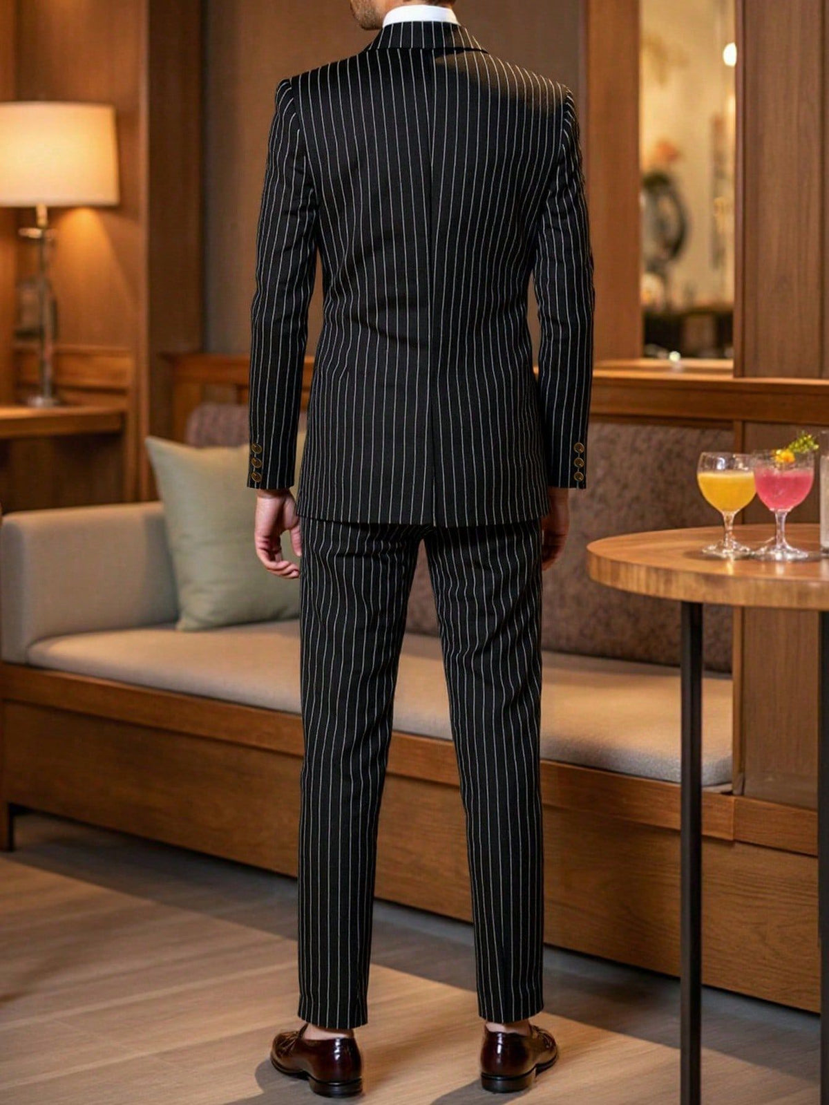 Mens Striped Business Suit Set