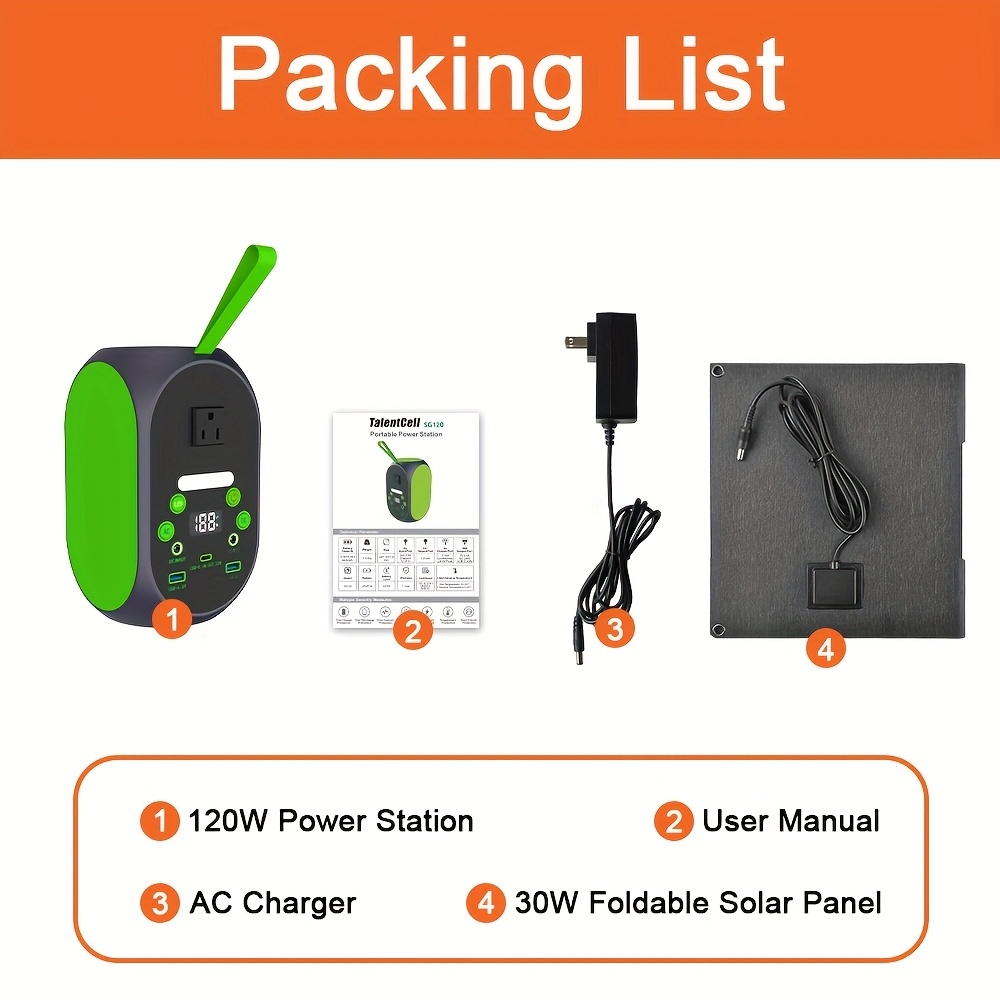Power Station with Solar Panel, 99.84Wh 120W LiFePO4 Unit with 30W Foldable Solar Panel and Five Outputs — image 11