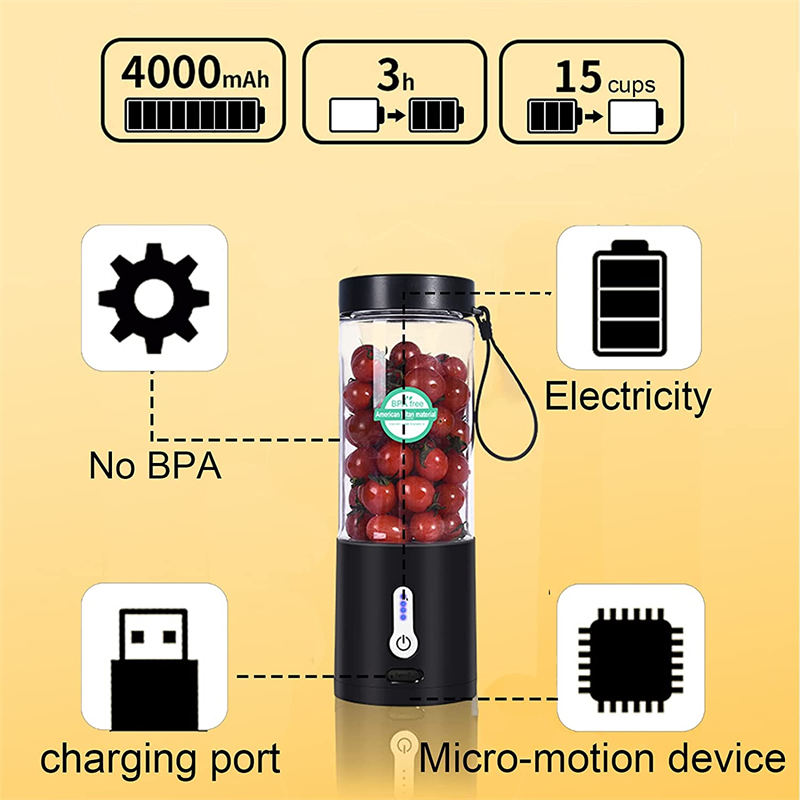 New Portable Blender Hand Operated Juice Extractor Portable Fruit Cooking Kitchen Supplies