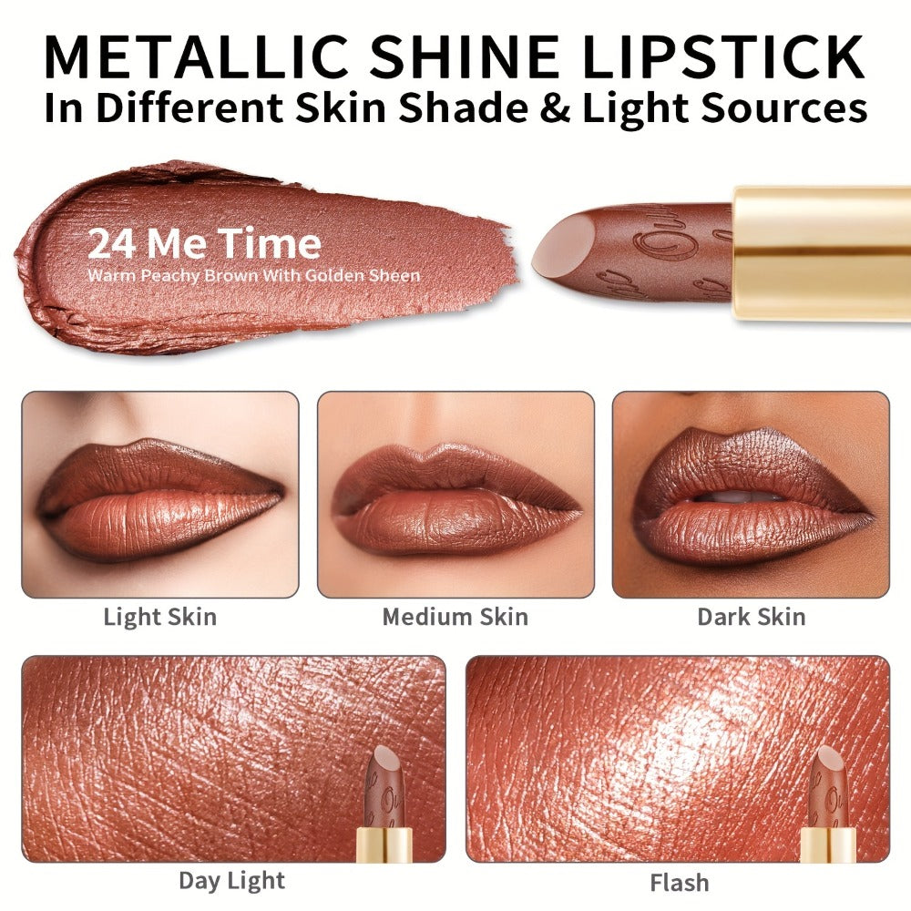 Lipstick Set, Oulac 3-Piece Metallic Finish Collection with Set 4 or Set 5 Color Selections — image 9