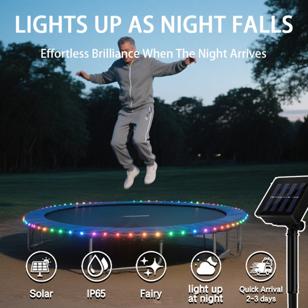 Solar Trampoline Rope Lights with Separate Panel, 50 or 100 LEDs and Multicolor, White or Blue Options — image 2
