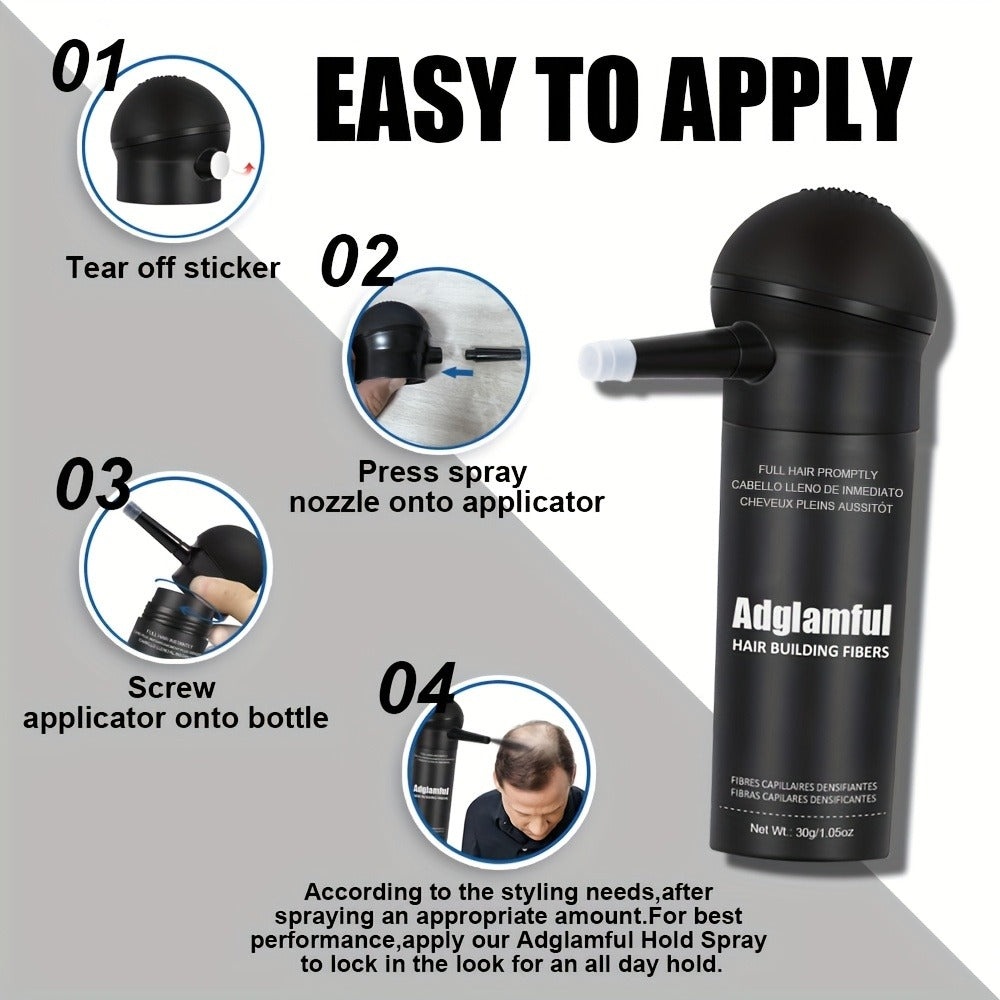 Hair Fiber Powder Kit with Tall Container and Directional Spray Applicator in Medium Brown or Black — image 12