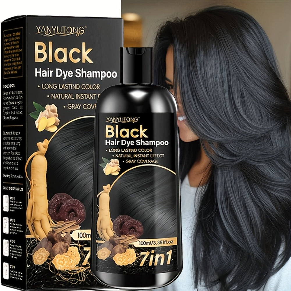 Hair Color Shampoo, YANYUTONG 7-in-1 100ml Bottle with Brown, Chestnut Brown or Black Options — image 3