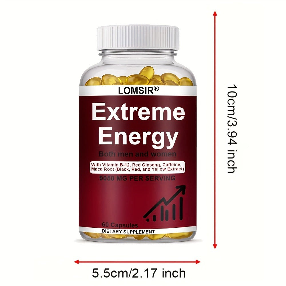 Red Ginseng Energy Capsules 9050mg with Maca & Saw Palmetto, Everyday Vitality & Stamina Supplement for Men & Women — image 3