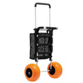 Beach Cart Aluminum Alloy 12-Inch PU Foam Wheels Folding Sand Cart Adjustable Handle for Camping Fishing Gardening Outdoor — 