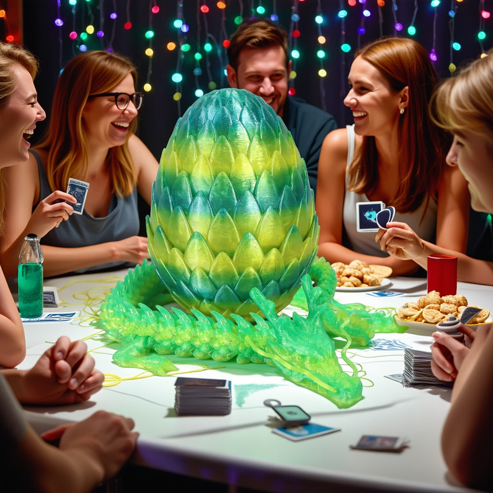 Dragon Egg Gift Set 3D Printed, 7.09in Scaled Egg + 23.62in Large Dragon with the Listed Color, Size or Set Options for Every