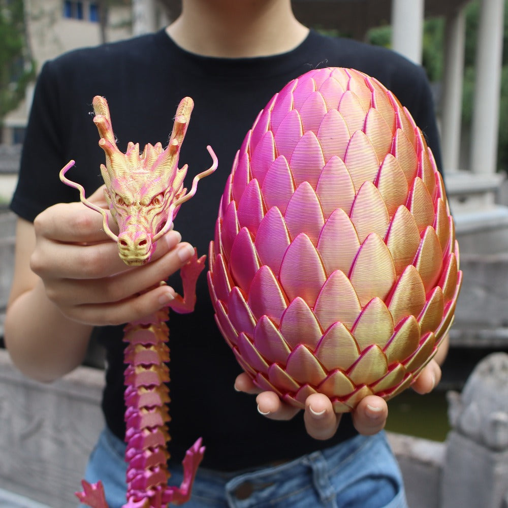 Dragon Egg Gift Set 3D Printed, 7.09in Scaled Egg + 23.62in Large Dragon with the Listed Color, Size or Set Options for Every