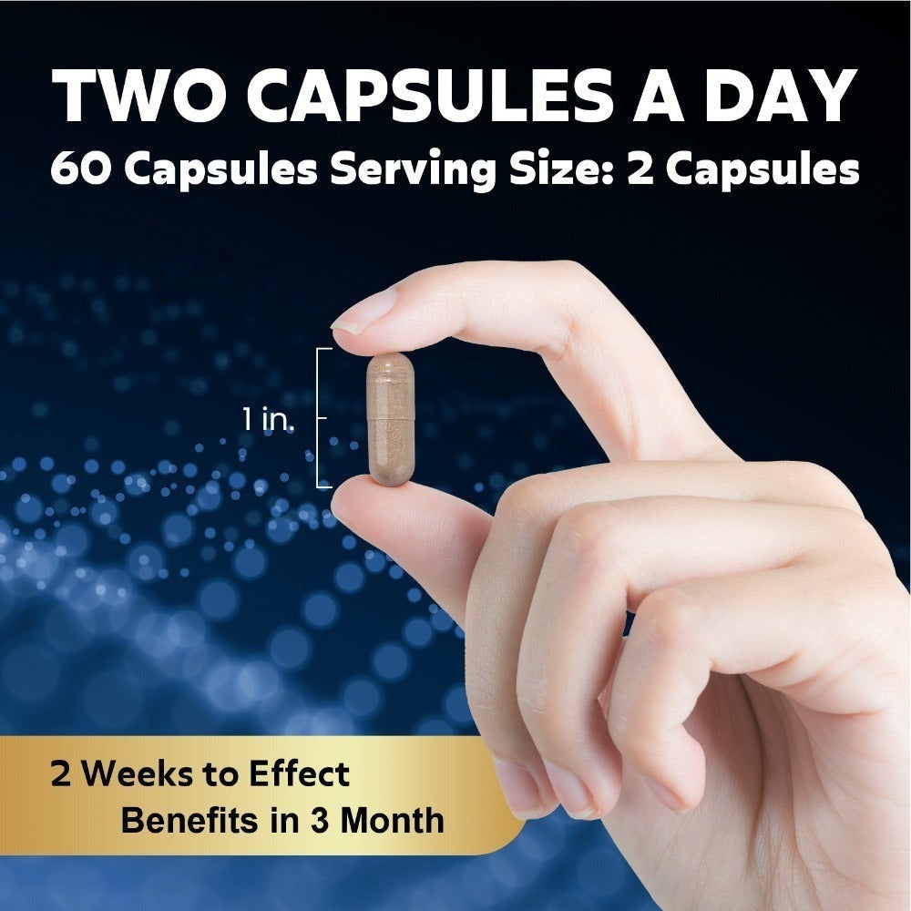 Two-Piece Men's Health Supplement Set with One Capsule Bottle and One Liquid Dropper Bottle in Coordinated Packaging — image 