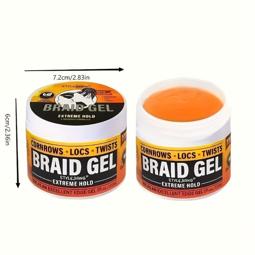Extreme Hold Braid Gel & Edge Control Hair Wax Pomade – Anti-Frizz, Moisturizing, Long-Lasting for Braids, Locs, Twists & Sle