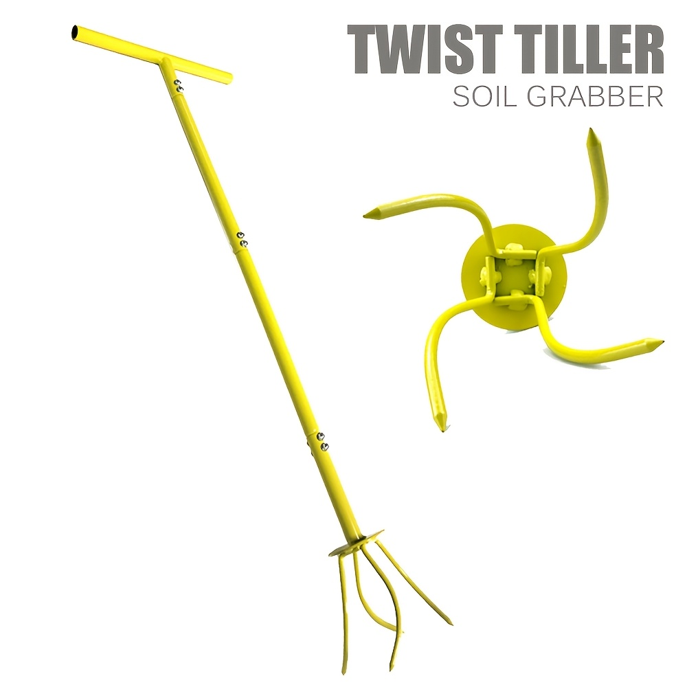 Garden Cultivator Manual Soil Loosener & Scarifier, Heavy-Duty Detachable Ergonomic Handle, Multi-Function Tool for Lawn Aera