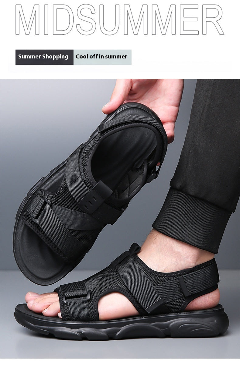 Men's Soft Bottom Non-slip All-matching Outer Wear Roman Beach Shoes